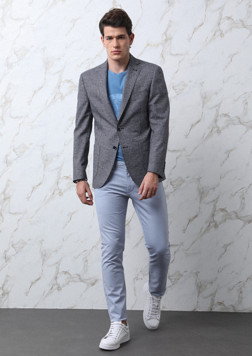 Lacivert Zeroweight Slim Fit Pamuk Karışımlı Ceket - 1