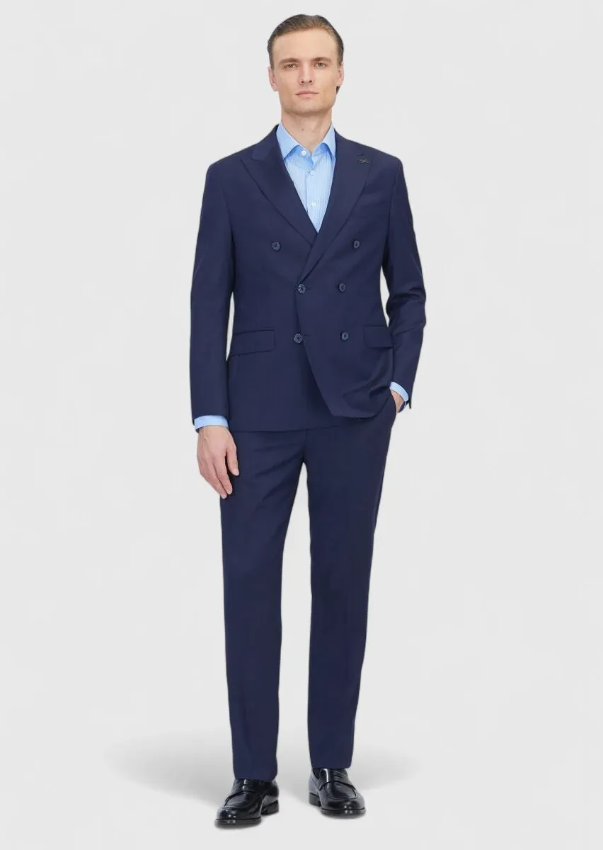 Lacivert Zeroweight Slim Fit Yün Karışımlı Takım Elbise - 2