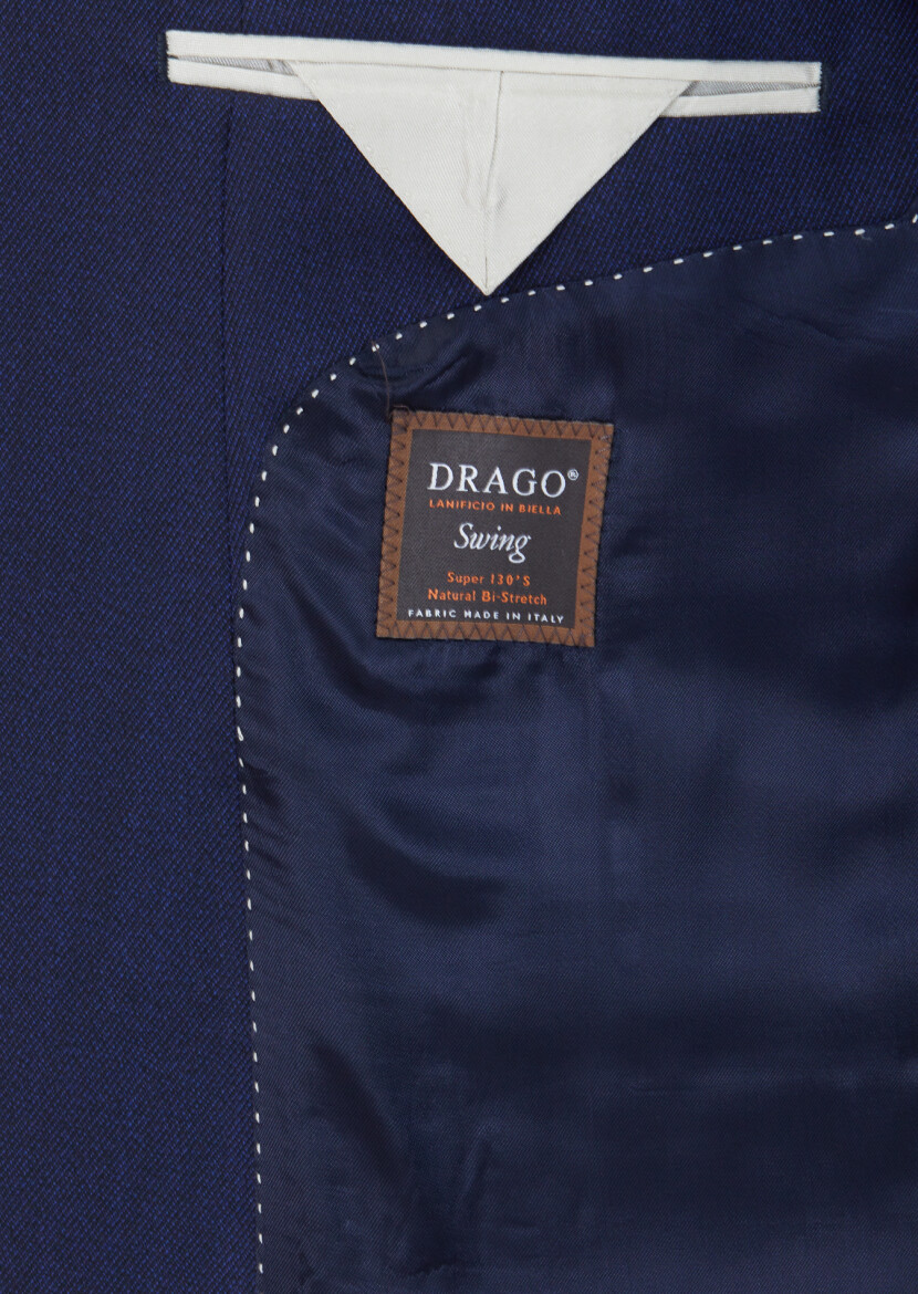 Lacivert Zeroweight Slim Fit Yün Karışımlı Takım Elbise - 6