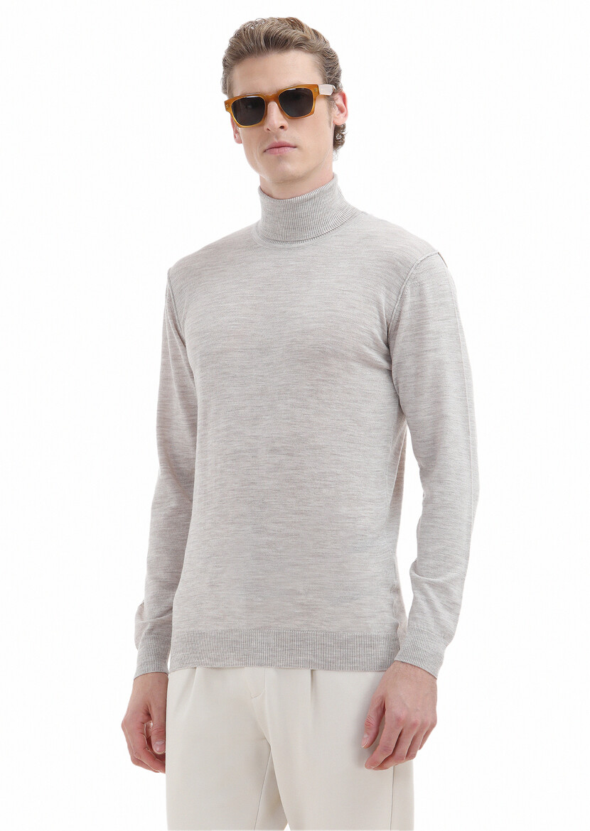 Light Beige Knitwear Sweatshirt 