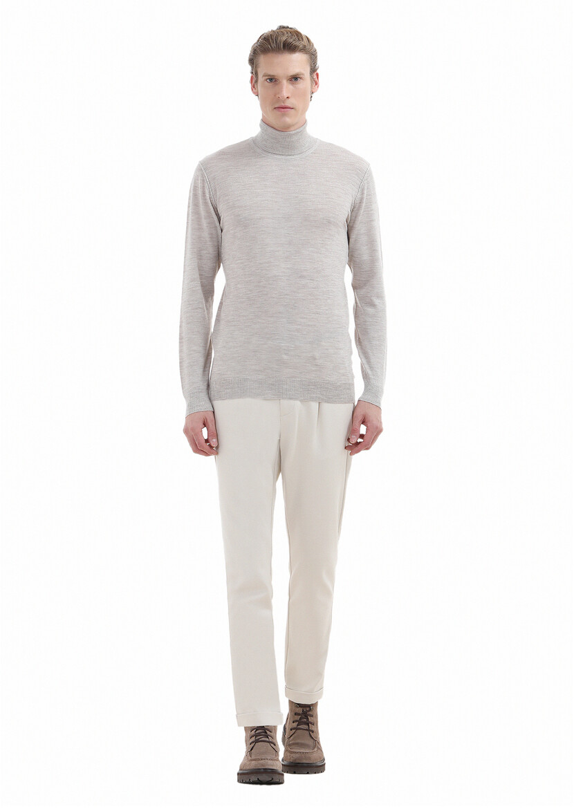 Light Beige Knitwear Sweatshirt - 2