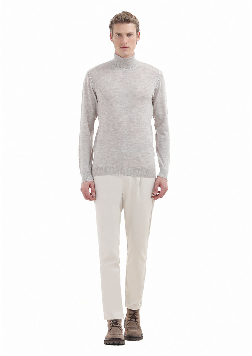 Light Beige Knitwear Sweatshirt - 2