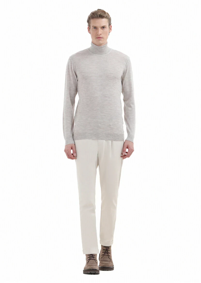 Light Beige Knitwear Sweatshirt 