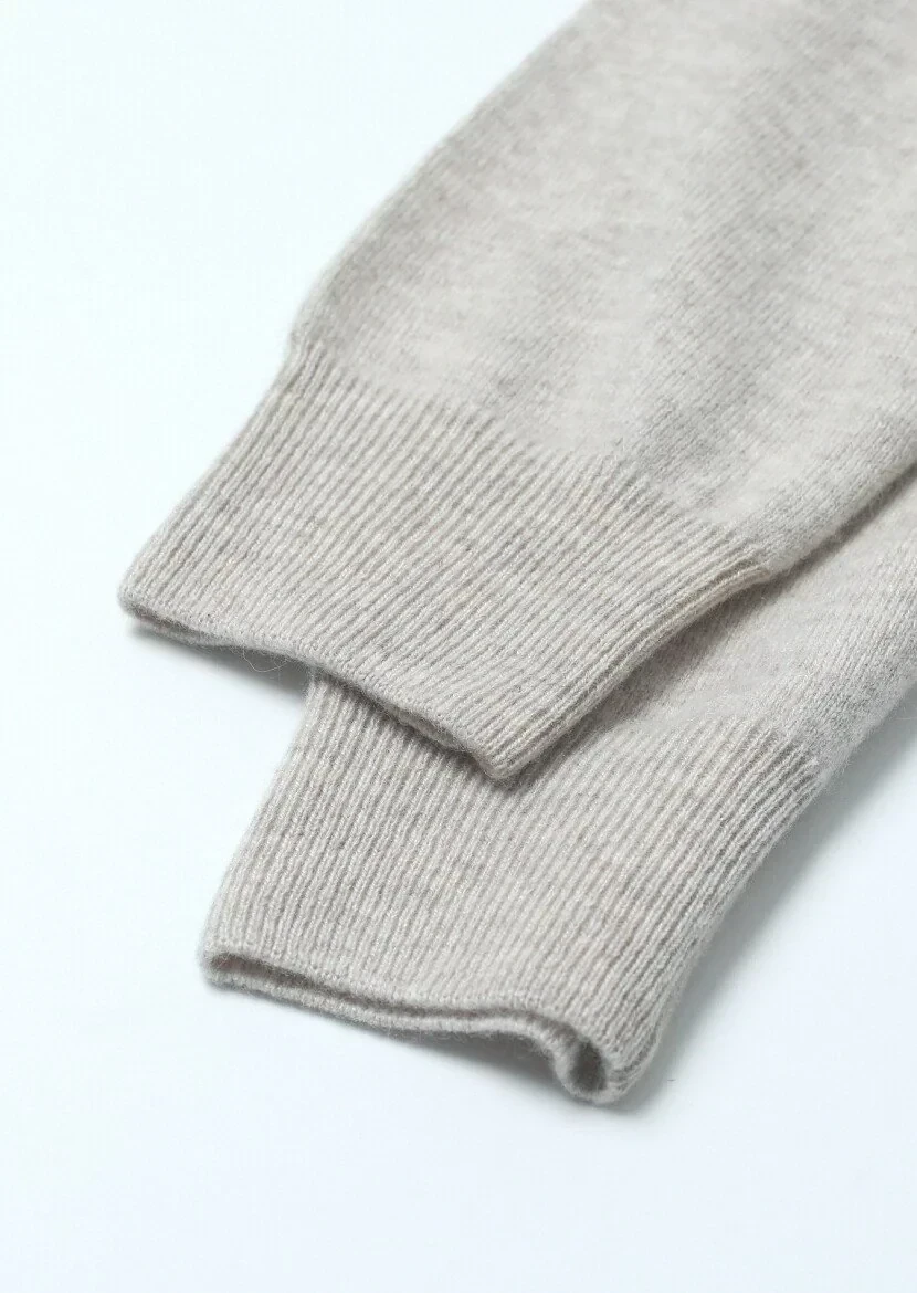 Light Beige Knitwear Sweatshirt - 3