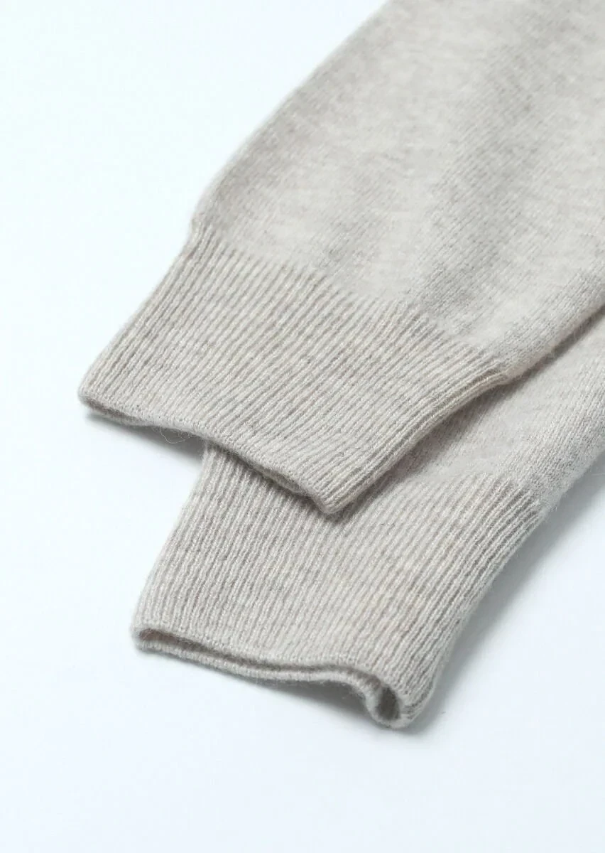 Light Beige Knitwear Sweatshirt - 3