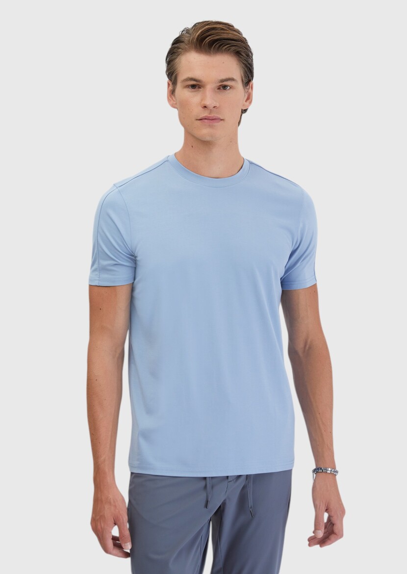 Light Blue Crew Neck T-Shirt 