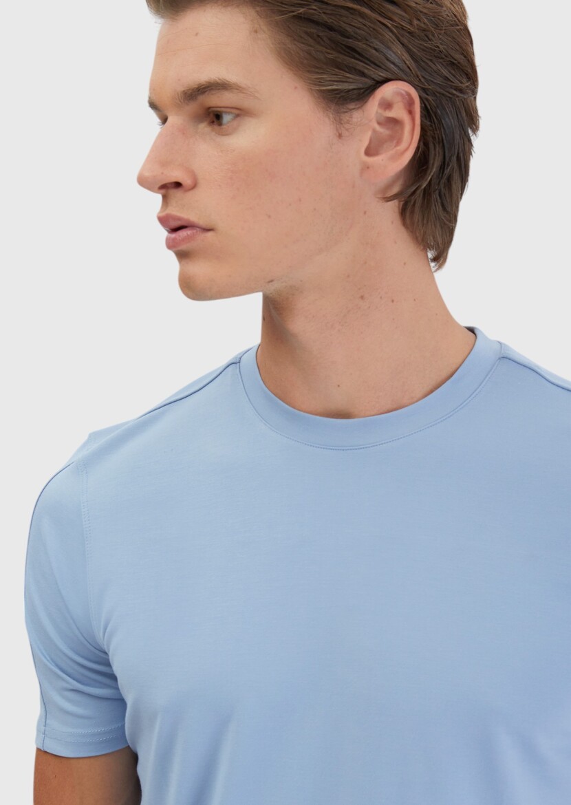 Light Blue Crew Neck T-Shirt - 3