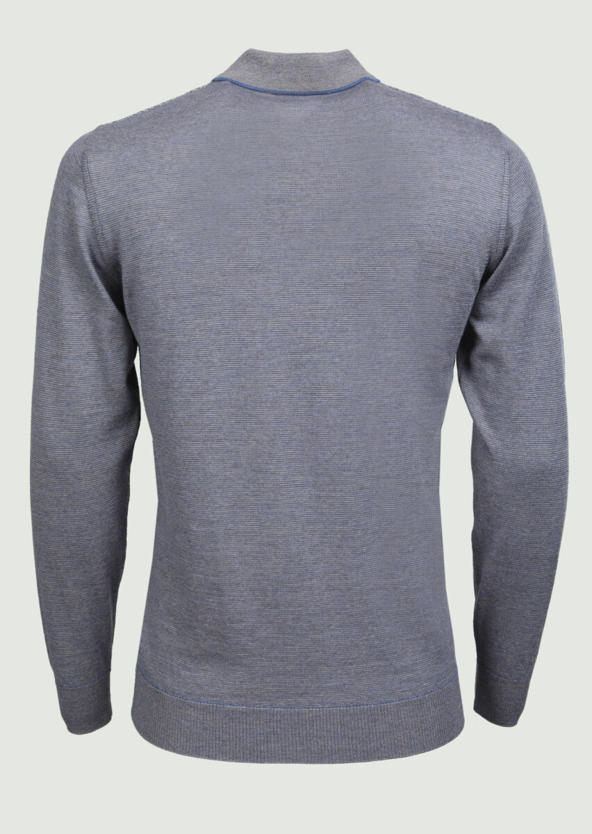 Light Blue Knitwear Sweatshirt - 4