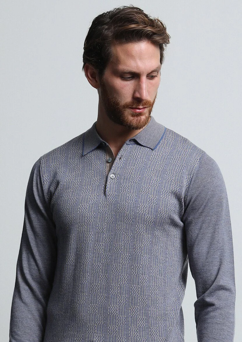 Light Blue Knitwear Sweatshirt 