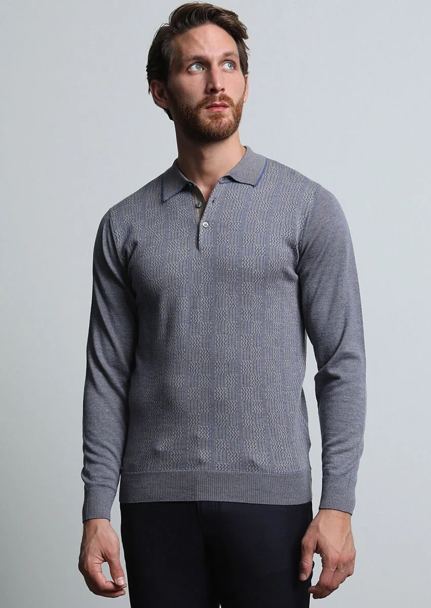 Light Blue Knitwear Sweatshirt - 3