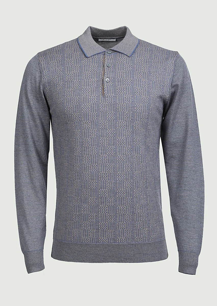 Light Blue Knitwear Sweatshirt - 6