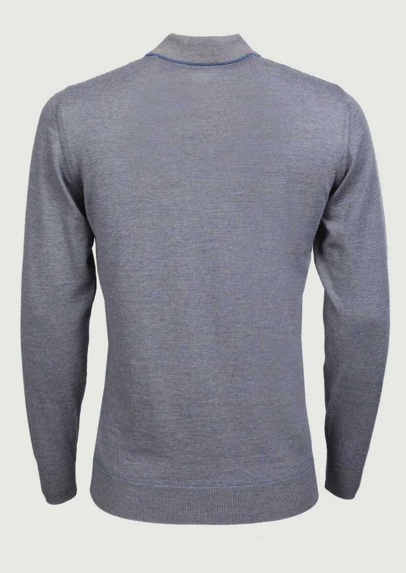 Light Blue Knitwear Sweatshirt - 7