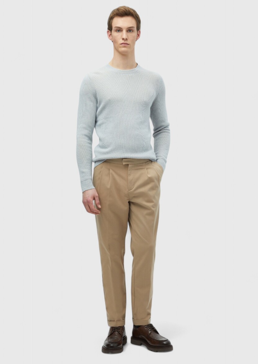 Light Blue Knitwear Sweatshirt - RAMSEY