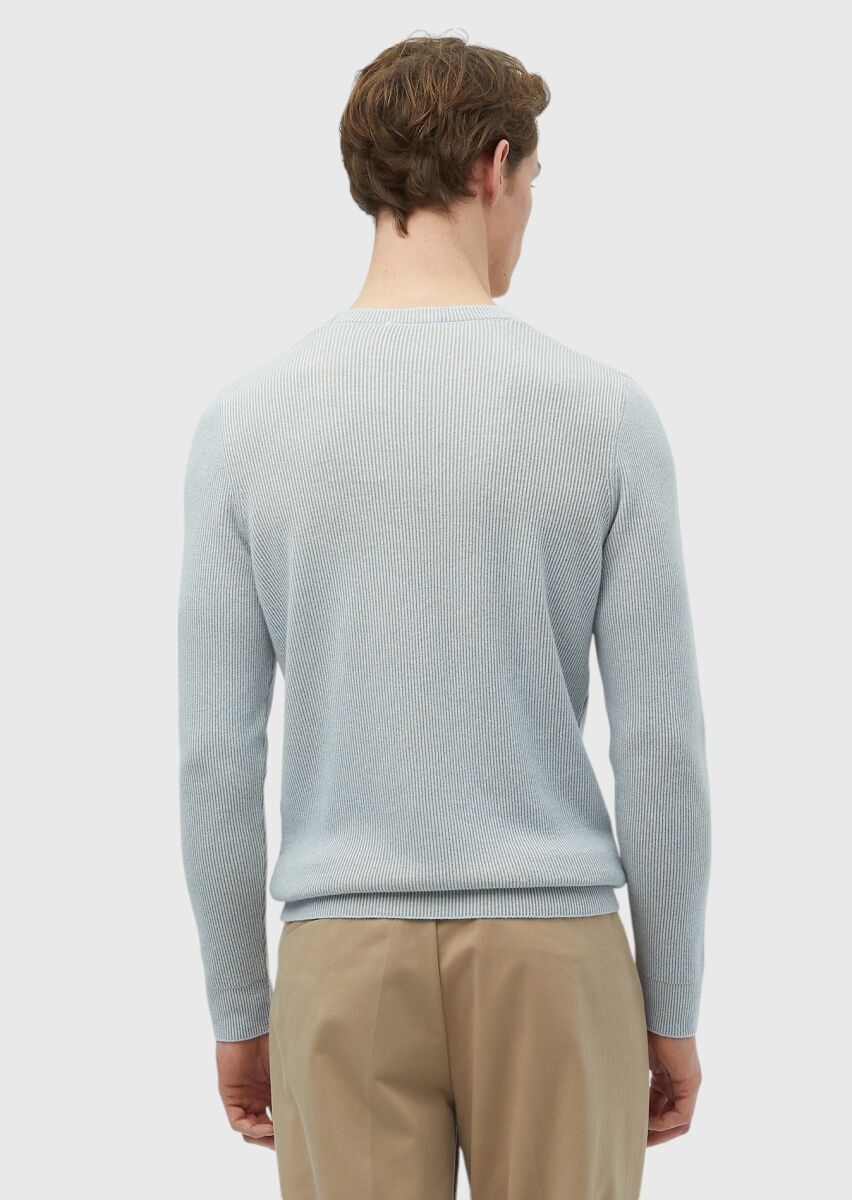 Light Blue Knitwear Sweatshirt - 5