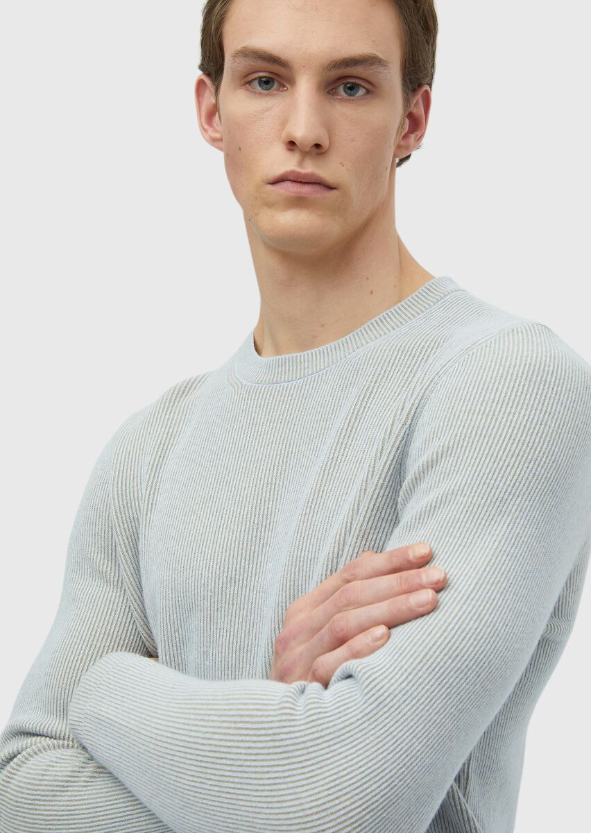 Light Blue Knitwear Sweatshirt - 4