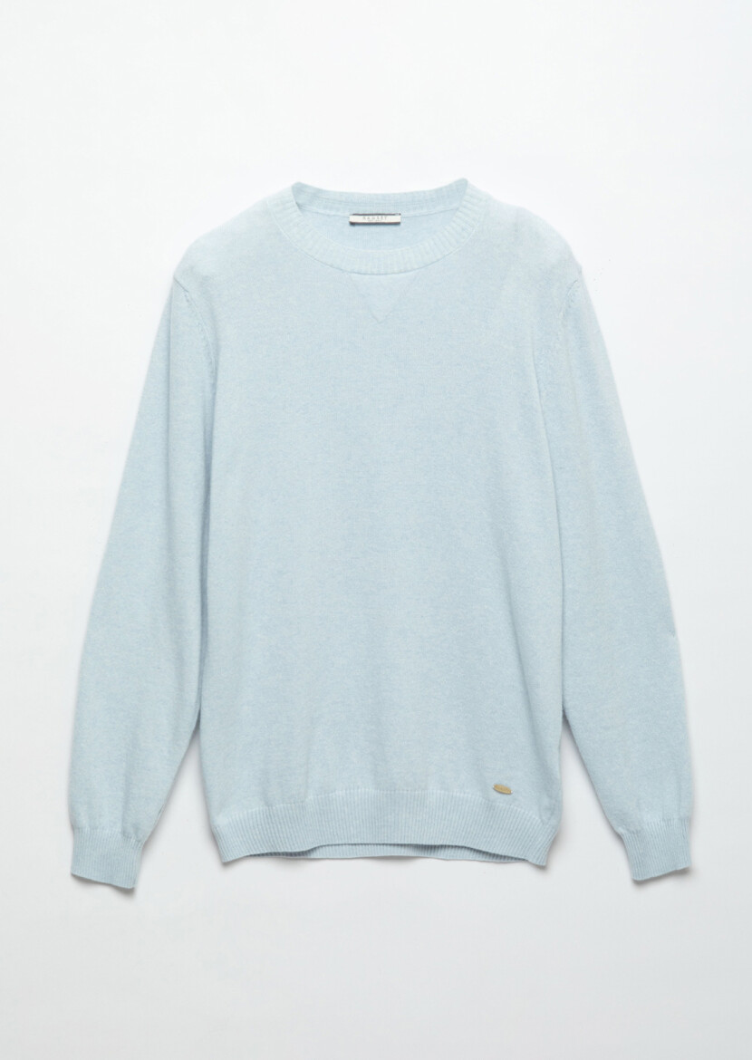 Light Blue Knitwear Sweatshirt - 7