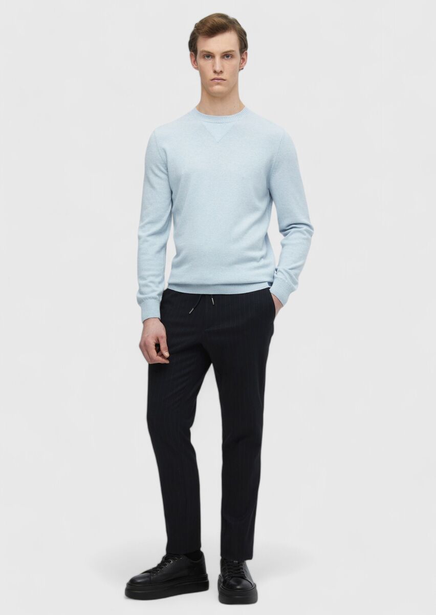 Light Blue Knitwear Sweatshirt - 2