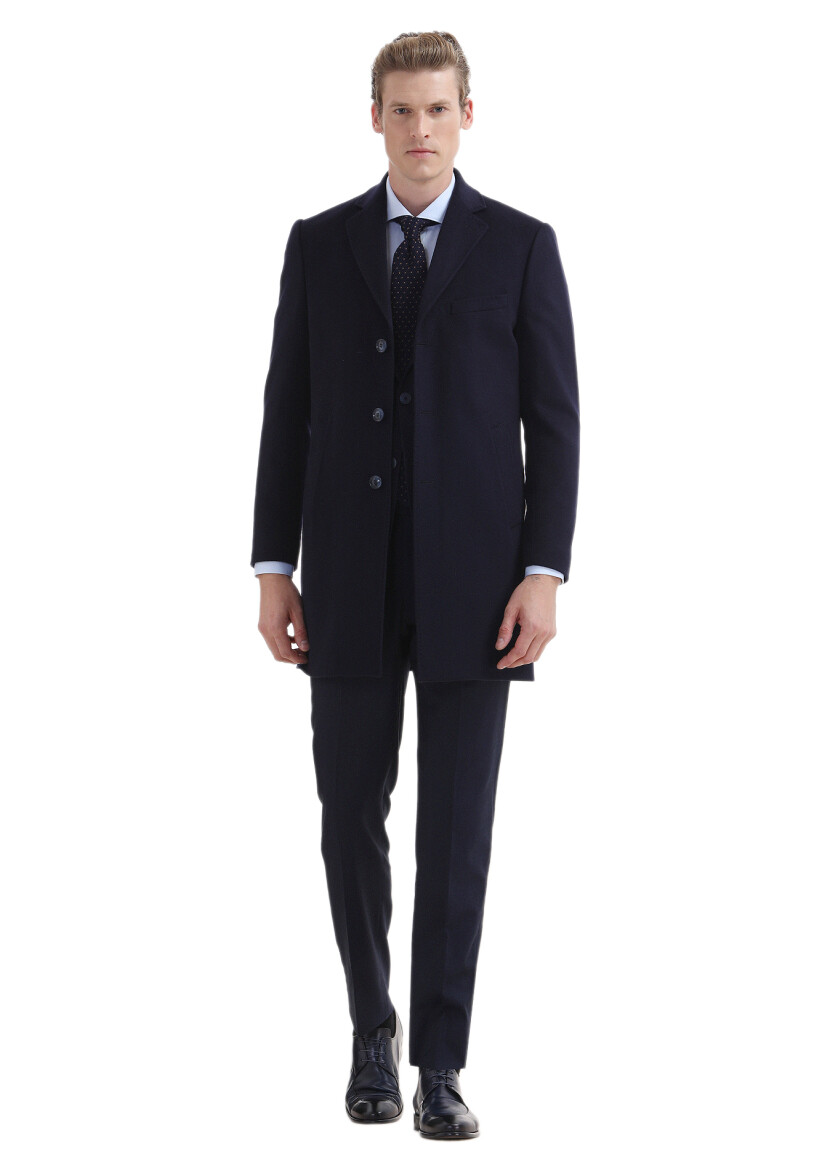 Light Blue Plain Regular Fit Long Weaving Classical 100% Cotton Shirt - 3