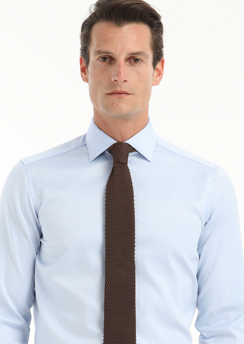 Light Blue Regular Fit Non Iron Weaving Classical 100% Cotton Shirt - RAMSEY