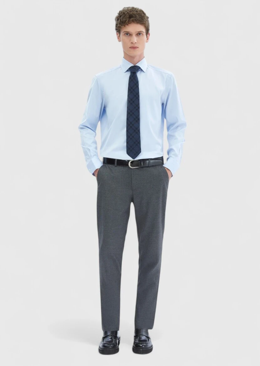 Light Blue Regular Fit Non Iron Weaving Classical 100% Cotton Shirt - RAMSEY