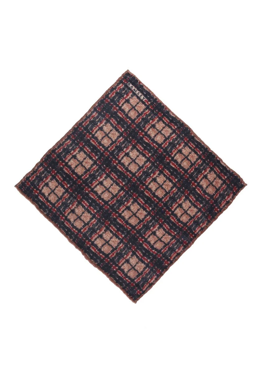 Light Brown %100 Yün Handkerchief - 1