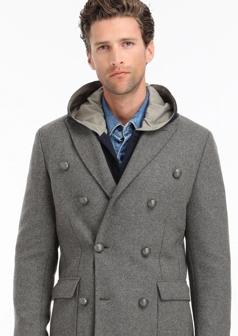 Light Brown Knitting Overcoat - 5