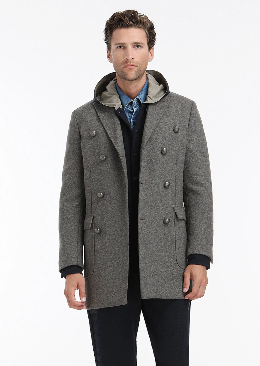 Light Brown Knitting Overcoat - 6