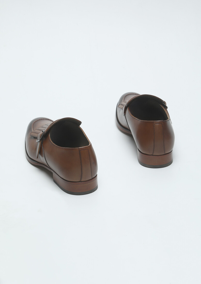 Light Brown Leather Classical Loafer - 5