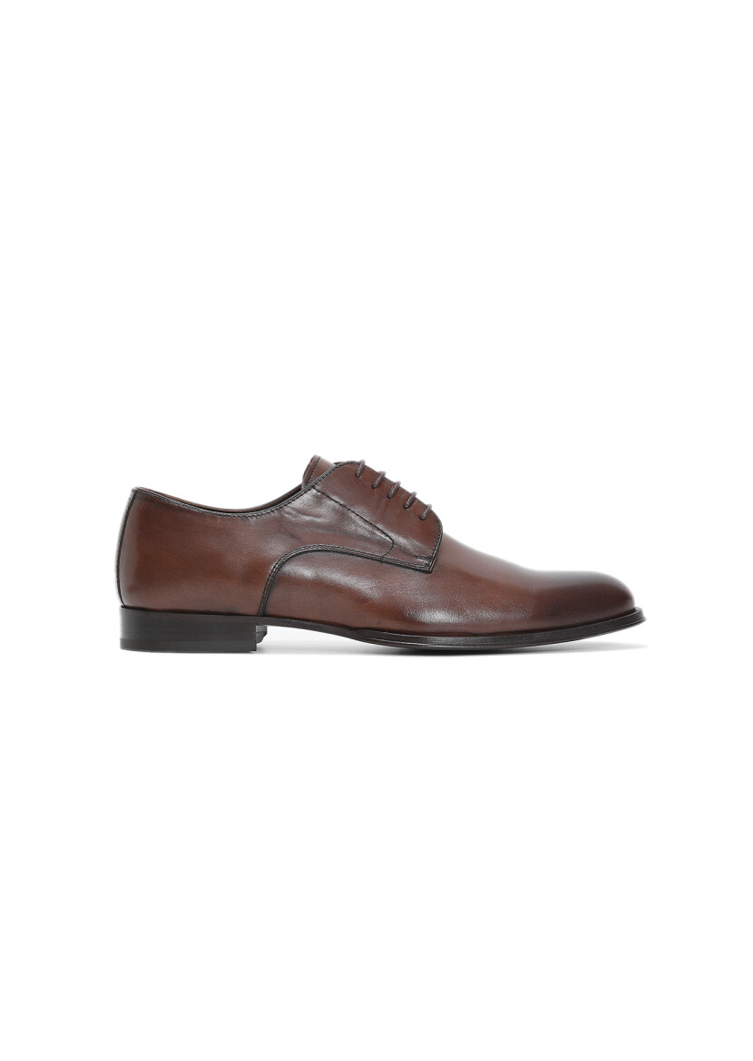 Light Brown Leather Classical Shoes - 1
