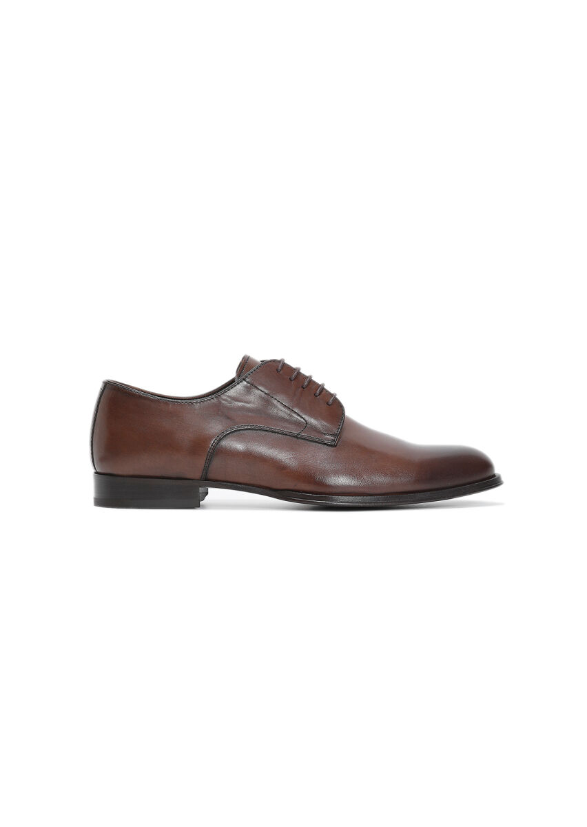 Light Brown Leather Classical Shoes - 1