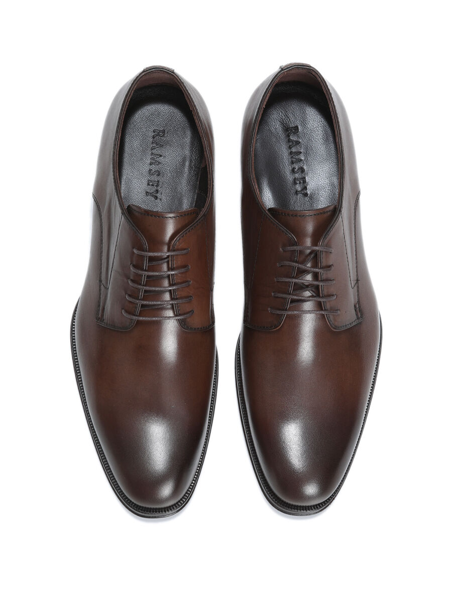 Light Brown Leather Classical Shoes - 5