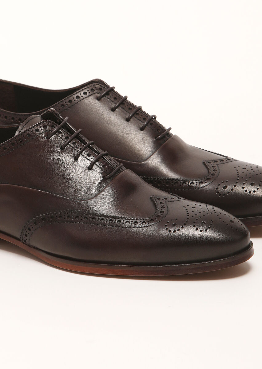 Light Brown Leather Classical Shoes - 3