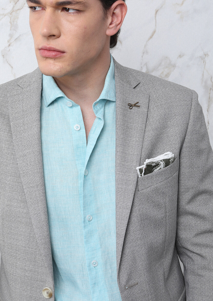 Light Brown Micro Zeroweight Slim Fit 100% Wool Suit - 3