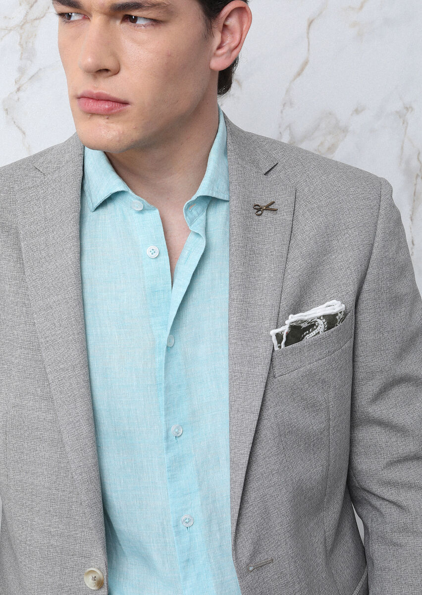 Light Brown Micro Zeroweight Slim Fit 100% Wool Suit - 3
