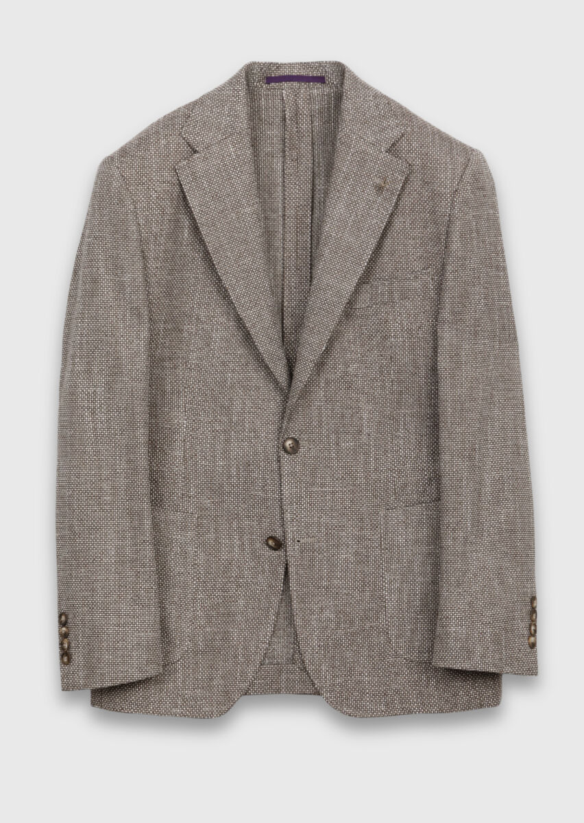 Light Brown Patterned Zeroweight Slim Fit Cotton Blended Jacket - 6