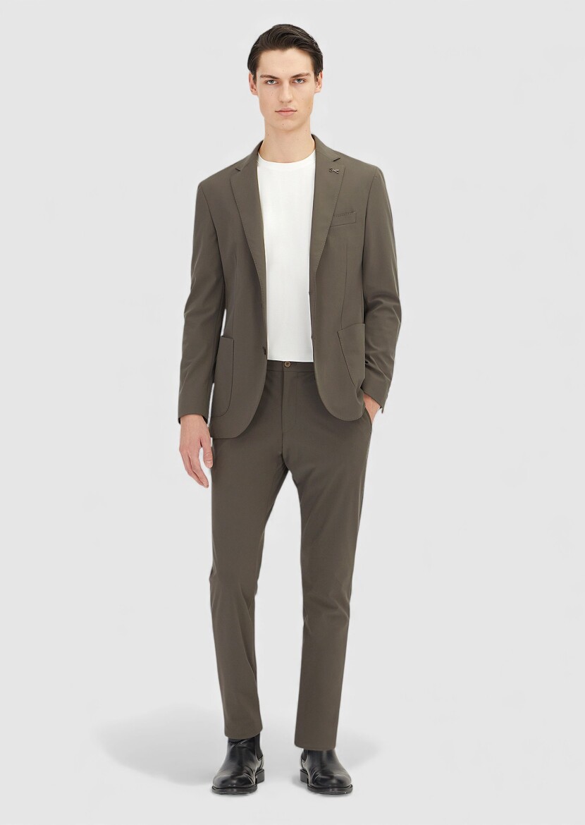 Light Brown Plain Comfort Fit Suit - RAMSEY