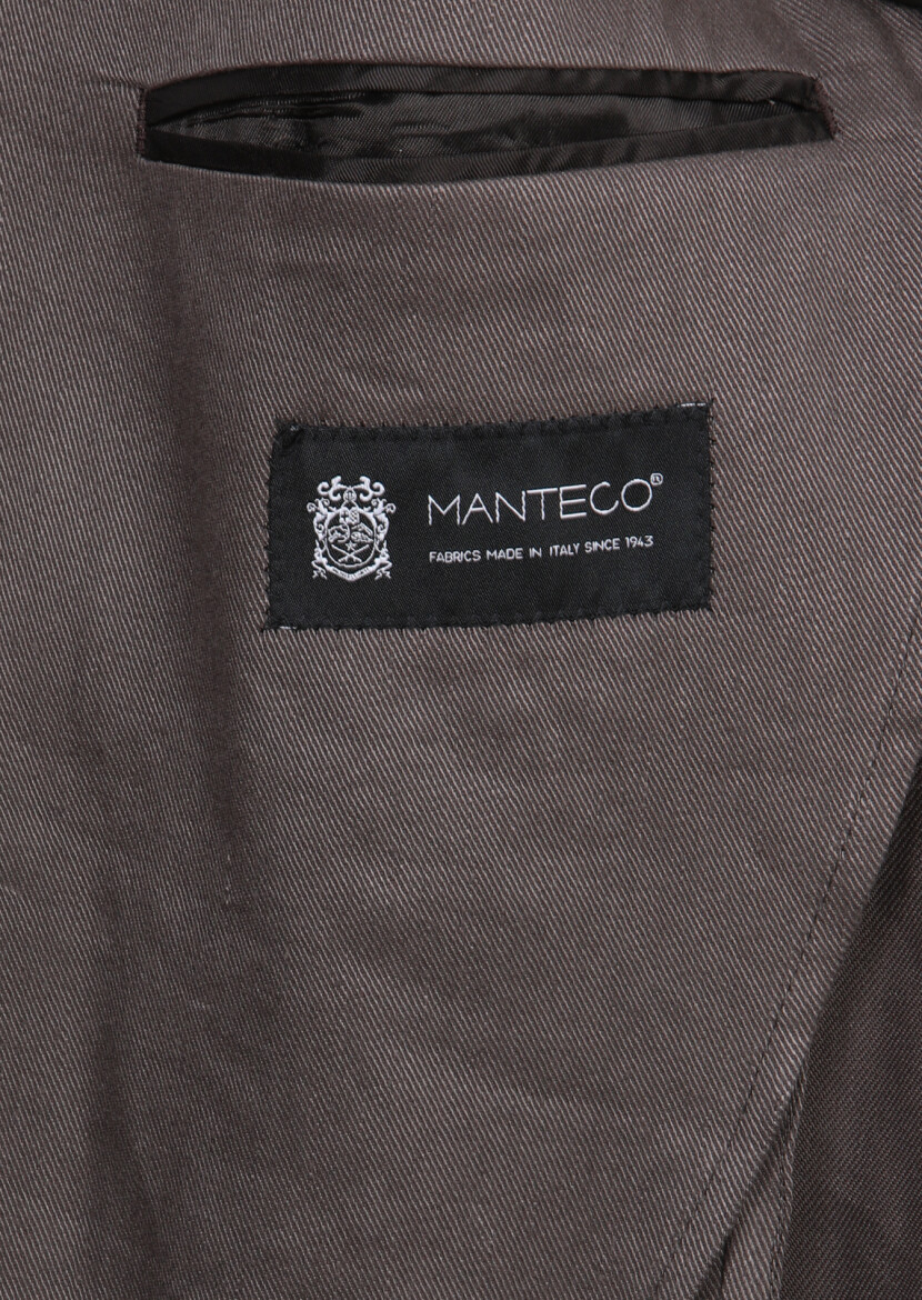 Light Brown Plain Zeroweight Slim Fit Linen Blended Jacket - 7