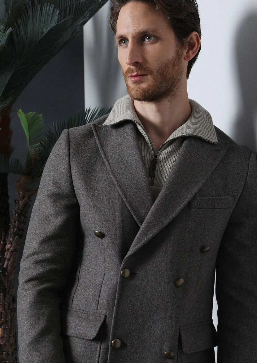 Light Brown Weaving Overcoat - 1