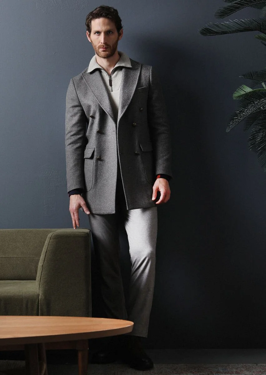 Light Brown Weaving Overcoat - 2