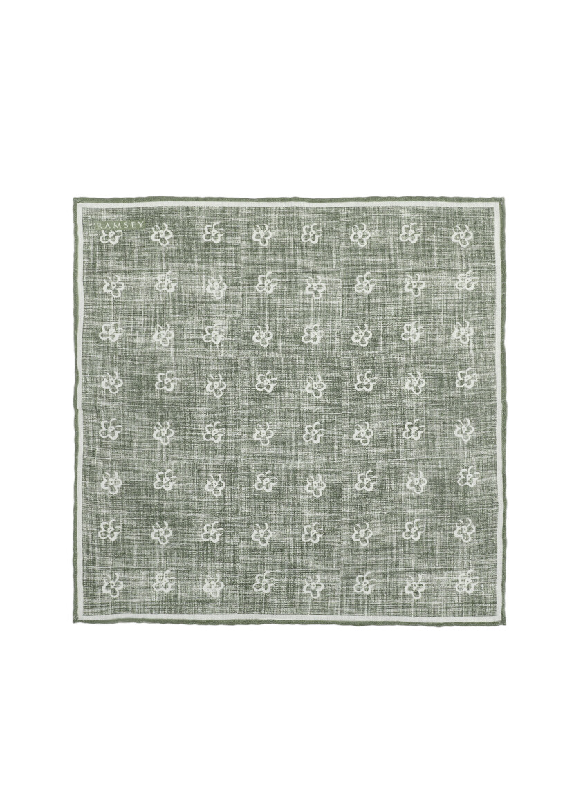 Light Green %100 Keten Handkerchief - 1