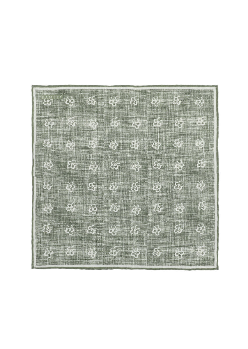 Light Green %100 Keten Handkerchief - 1