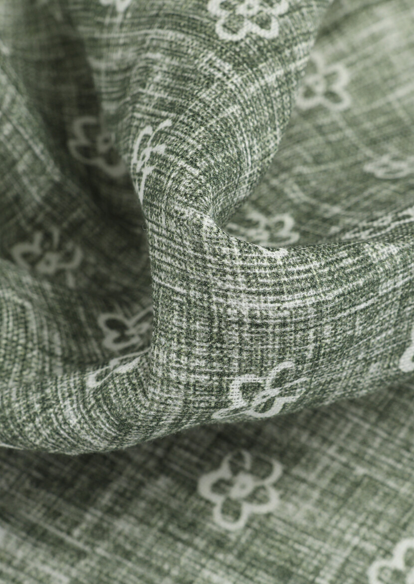 Light Green %100 Keten Handkerchief 