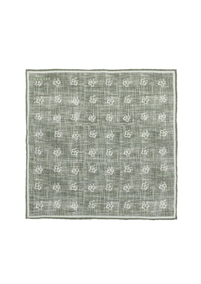Light Green %100 Keten Handkerchief - 1