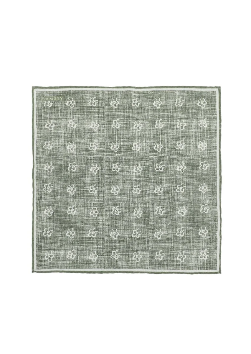 Light Green %100 Keten Handkerchief - 1