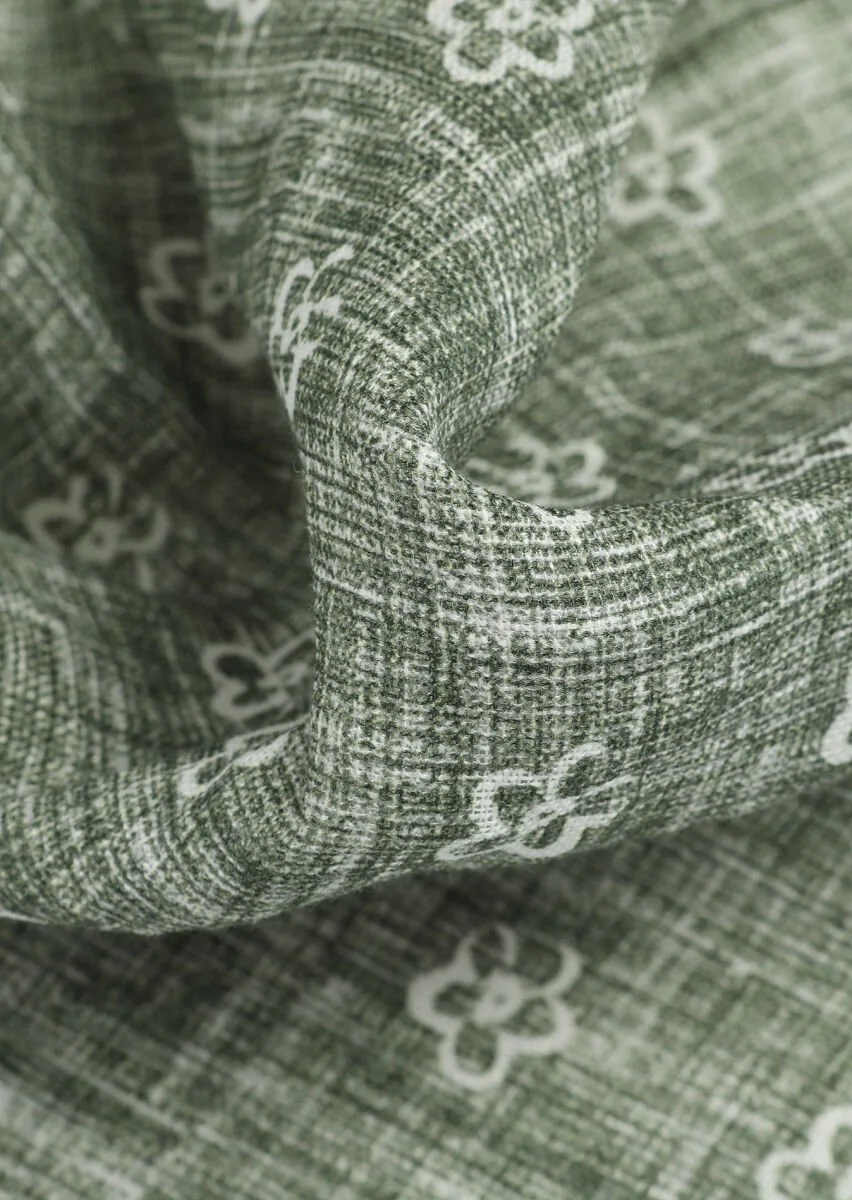 Light Green %100 Keten Handkerchief - 2