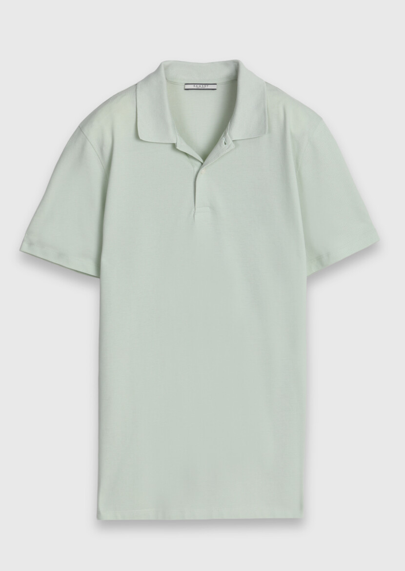 Light Green Plain 100% Cotton T-Shirt - 6
