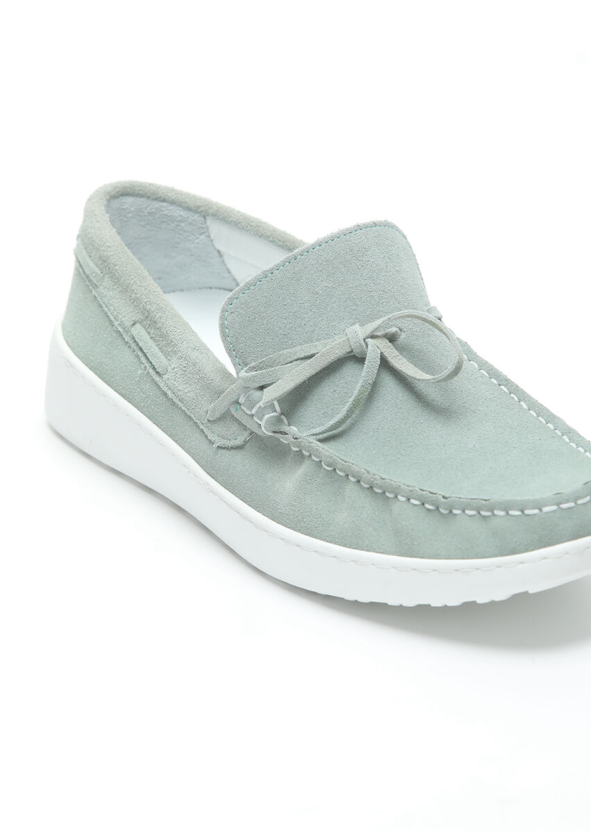 Light Green Suede Casual Loafer - 2