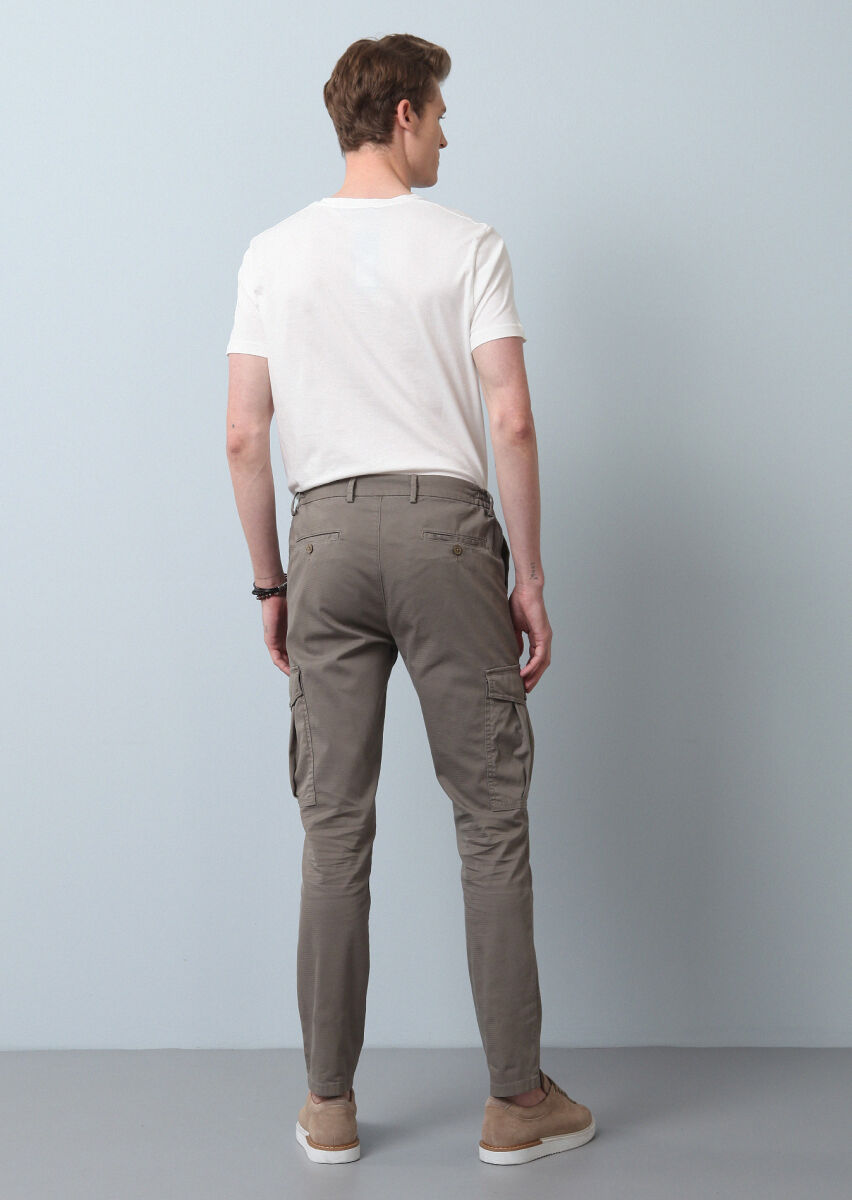 Light Green Weaving Jogging Fit Casual Cotton Blended Trousers - 2