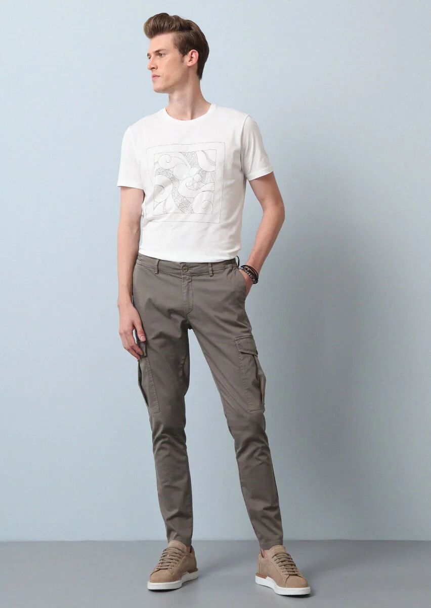 Light Green Weaving Jogging Fit Casual Cotton Blended Trousers - 2