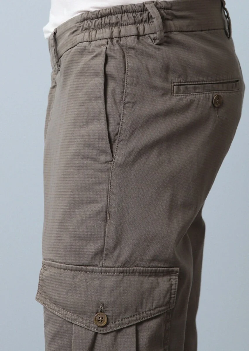 Light Green Weaving Jogging Fit Casual Cotton Blended Trousers - 3